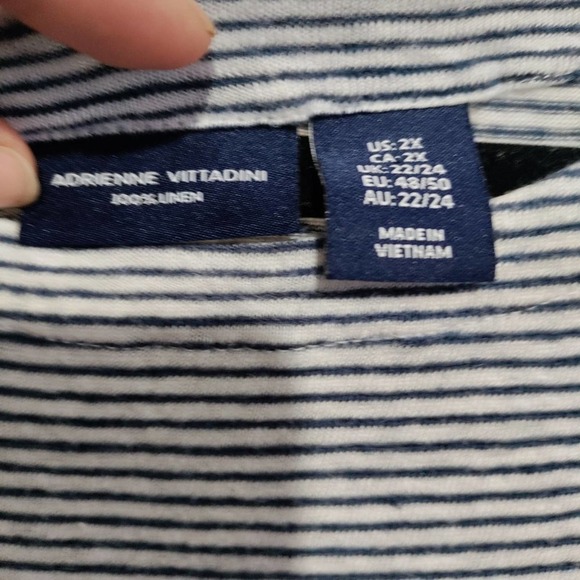 Adrienne Vittadini blue stripe blouse 2X - Picture 5 of 5